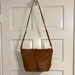 Stella & Dot Chestnut Brown Leather Shoulder Bag